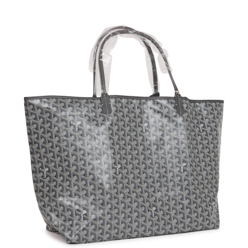 Goyard Goyardine Grey St. Louis GM Tote Bag Silver Hardware