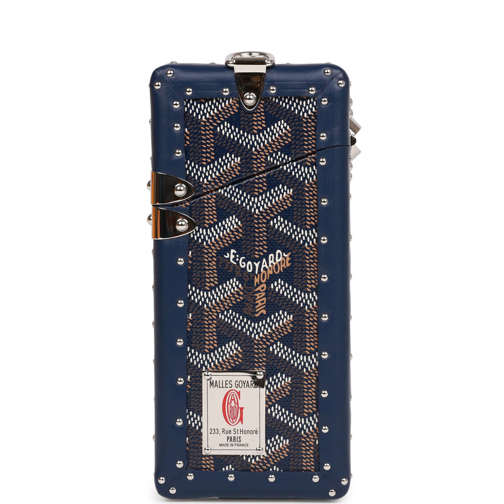 Goyard Goyardine Dark Blue Cassette Trunk Clutch/Shoulder Bag