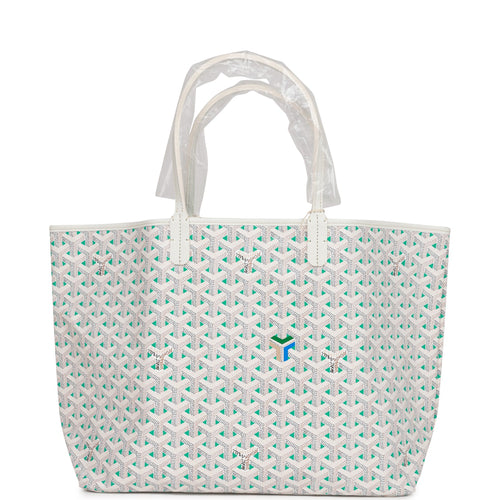 Goyard Goyardine Teal Claire Voie St. Louis PM Tote Bag Silver Hardware