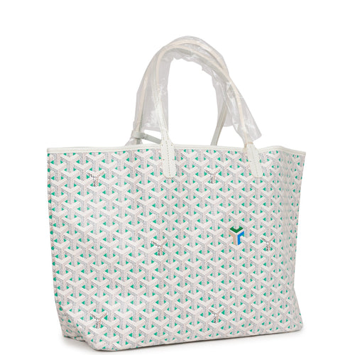 Goyard Goyardine Teal Claire Voie St. Louis PM Tote Bag Silver Hardware