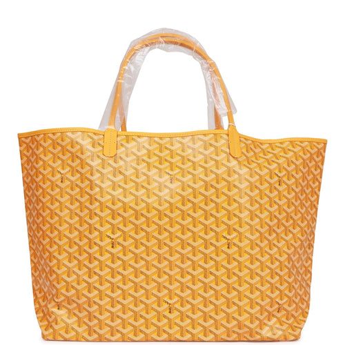 Goyard Goyardine Yellow St. Louis GM Tote Bag Silver Hardware