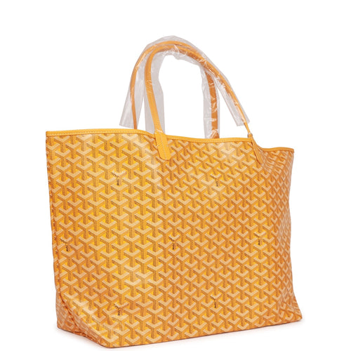 Goyard Goyardine Yellow St. Louis GM Tote Bag Silver Hardware