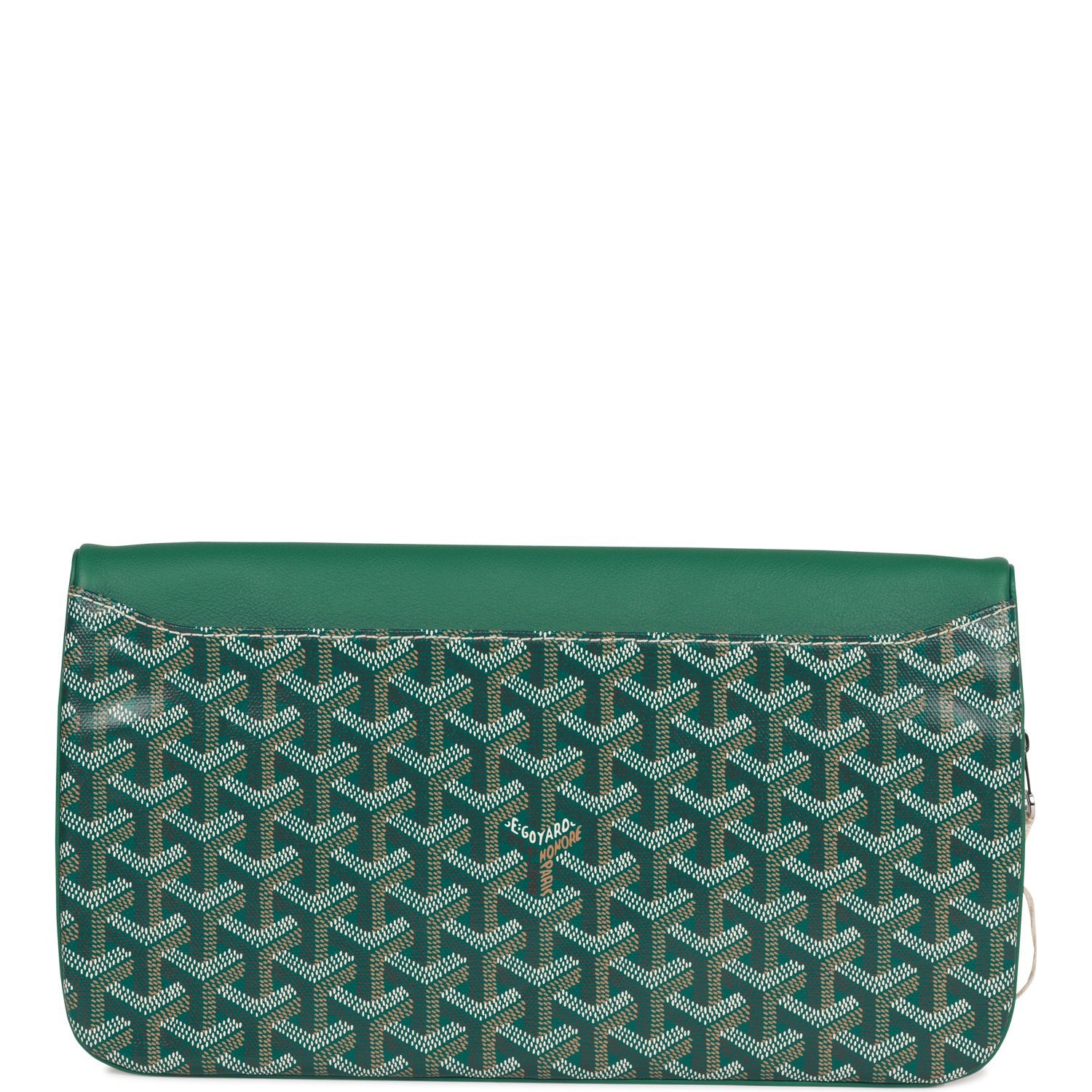 Goyard SainteMarie MM Foldable Clutch Bag Green Goyardine Silver Hard