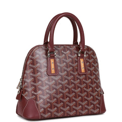 Goyard Vendome Mini Bag with Strap Burgundy Goyardine Silver Hardware