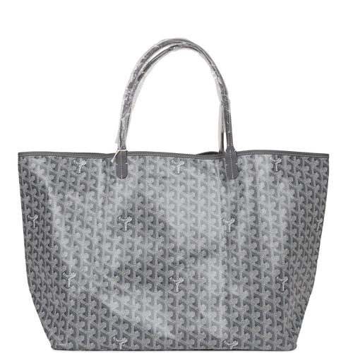 Goyard Goyardine Grey St. Louis GM Tote Bag Silver Hardware