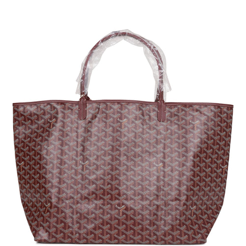 Goyard Goyardine Burgundy St. Louis GM Tote Bag Silver Hardware