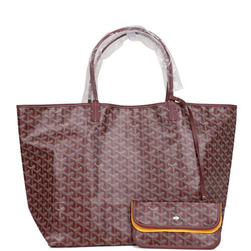 Goyard Goyardine Burgundy St. Louis GM Tote Bag Silver Hardware