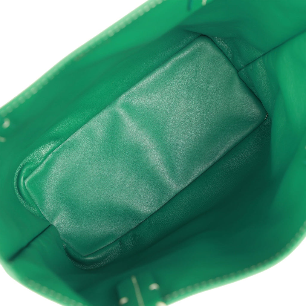 Goyard Goyardine Green Anjou Mini Reversible Tote Bag Palladium Hardware
