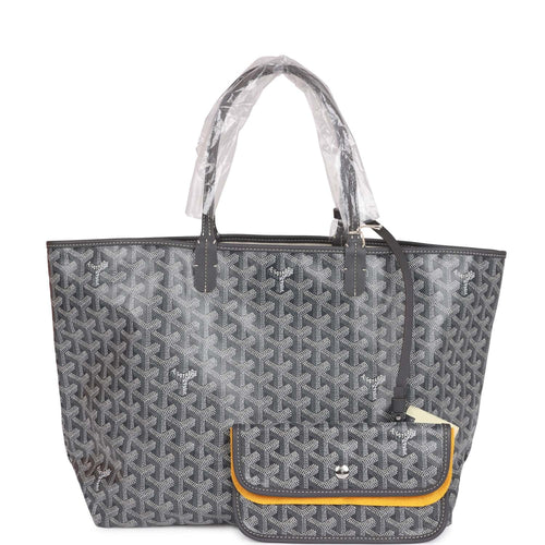 Goyard Goyardine Grey St. Louis PM Tote Bag Silver Hardware