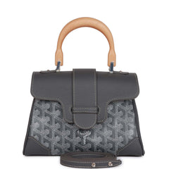 Goyard Saigon Souple Mini Bag Grey Goyardine Silver Hardware