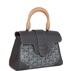 Goyard Saigon Souple Mini Bag Grey Goyardine Silver Hardware