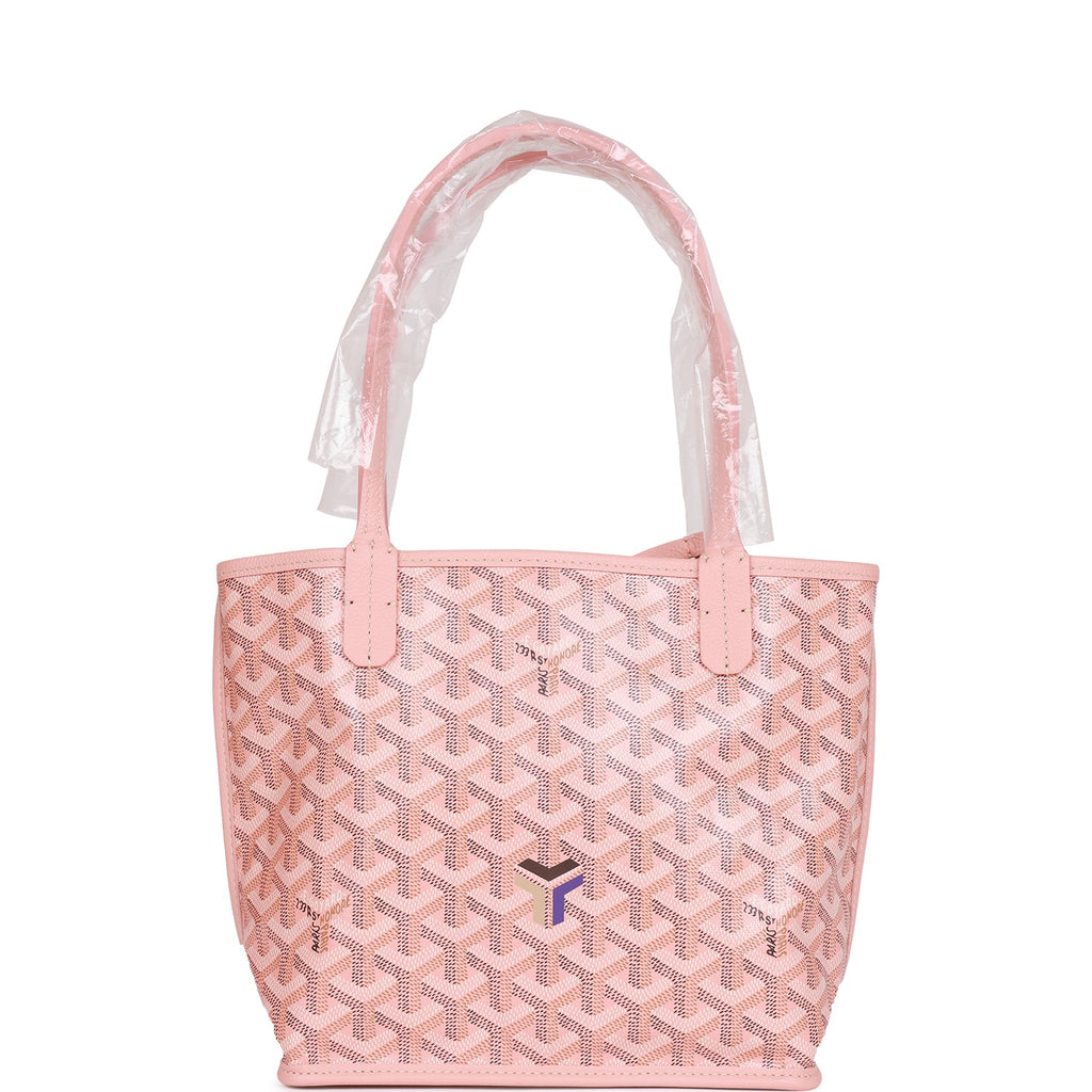 Goyard, Bags, Goyard Goyardine Rose Pink Anjou Mini Reversible Tote Bag