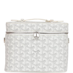 Goyard Goyardine White Muse Vanity Bag Silver Hardware