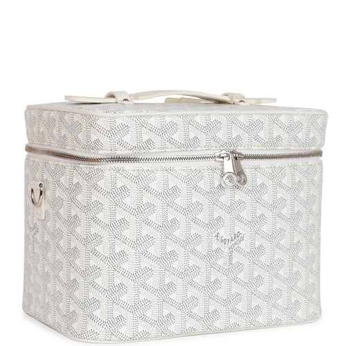 Goyard Goyardine White Muse Vanity Bag Silver Hardware