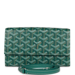 Goyard Goyardine Green Varenne Continental Wallet Bag Silver Hardware