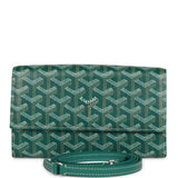 Goyard Goyardine Green Varenne Continental Wallet Bag Silver Hardware