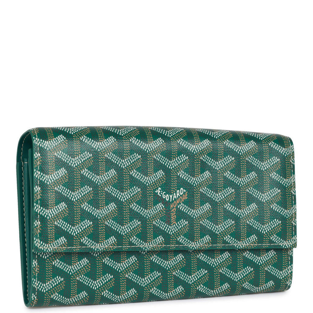 NEW Goyard Varenne Continental Wallet Crossbody Green Bag