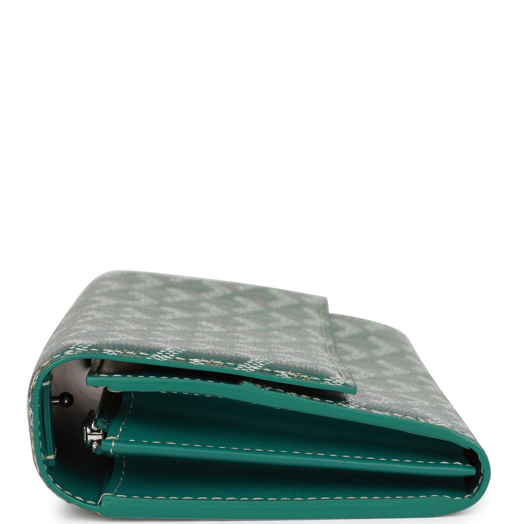 Goyard Goyardine Green Cassette Trunk Clutch/Shoulder Bag Silver