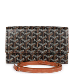 Goyard Goyardine Black Varenne Continental Wallet Bag Silver Hardware