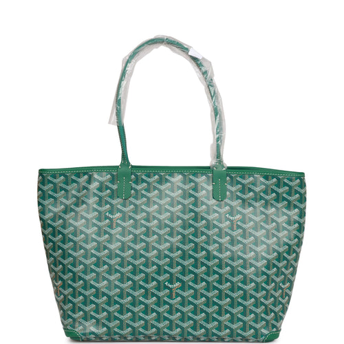 Goyard Goyardine Green Artois PM Tote Bag Silver Hardware