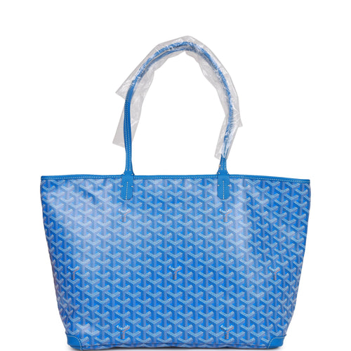 Goyard Goyardine Sky Blue Artois MM Tote Bag Silver Hardware