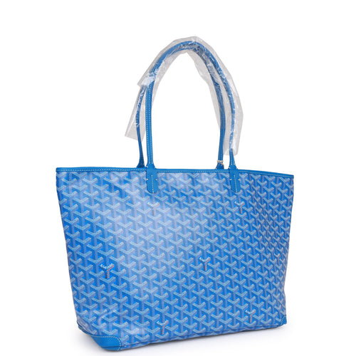Goyard Goyardine Sky Blue Artois MM Tote Bag Silver Hardware