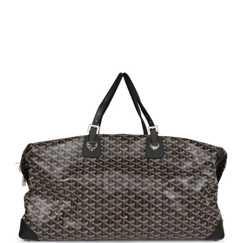Goyard Goyardine Black Boeing 55 Travel Bag Silver Hardware