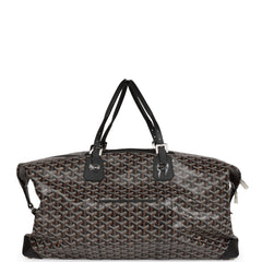 Goyard Goyardine Black Boeing 55 Travel Bag Silver Hardware
