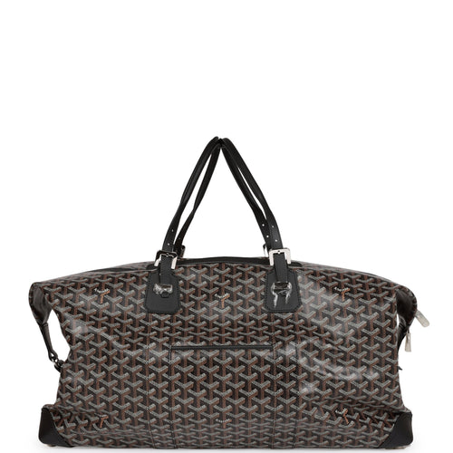 Goyard Goyardine Black Boeing 55 Travel Bag Silver Hardware