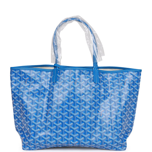 Goyard Goyardine Blue St. Louis PM Tote Bag Silver Hardware
