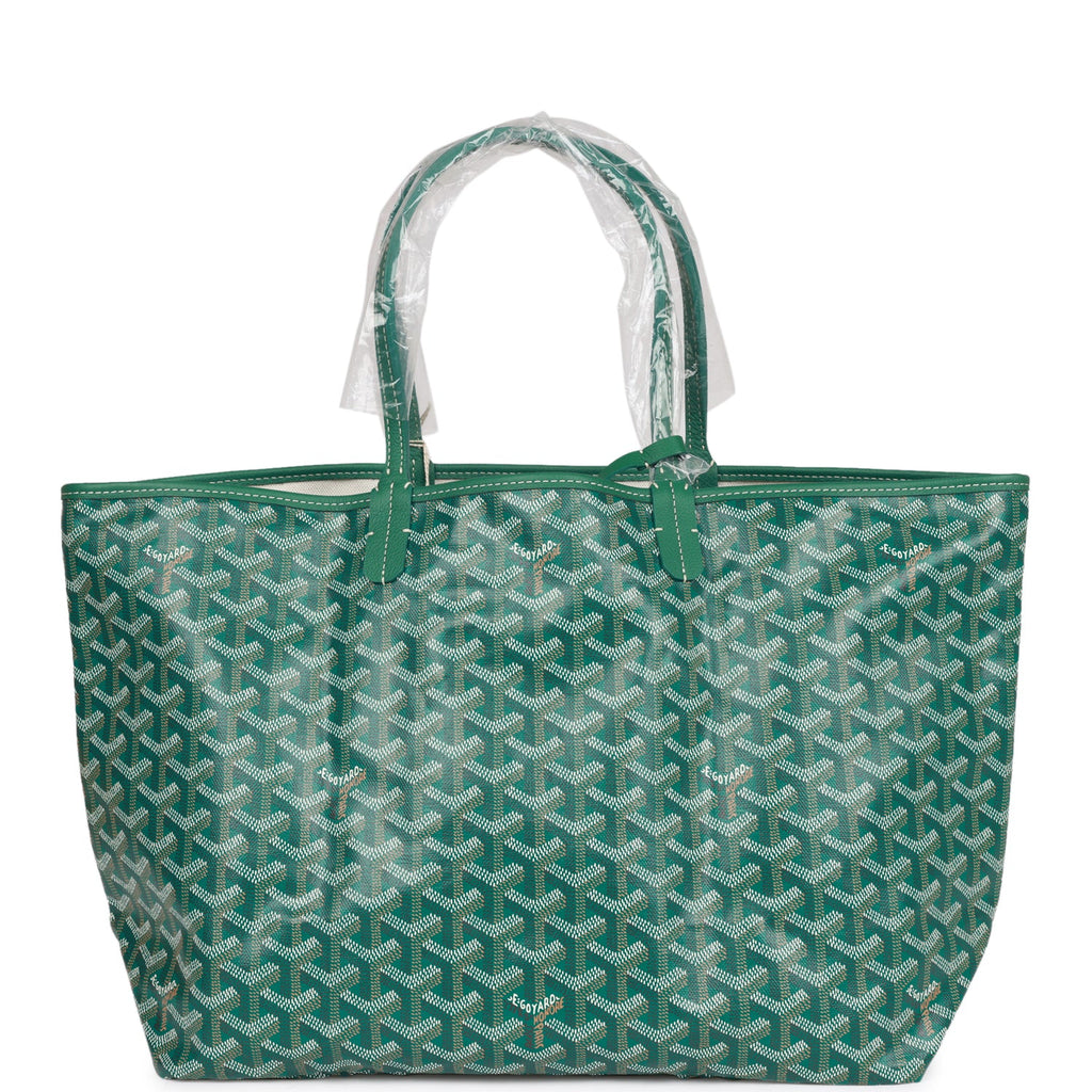 GOYARD Tote Bag Pouch SAINT LOUIS GM Green Woman Shopping Purse Auth