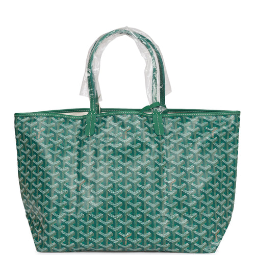 Goyard Goyardine Green St. Louis PM Tote Bag Silver Hardware