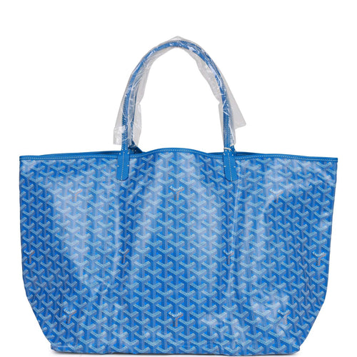 Goyard Goyardine Sky Blue St. Louis GM Tote Bag Silver Hardware