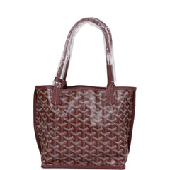 Goyard Anjou Tote Mini Navy Blue in Calfskin/Canvas with Palladium