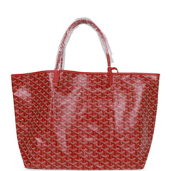 Goyard Goyardine Red St. Louis GM Tote Bag Silver Hardware