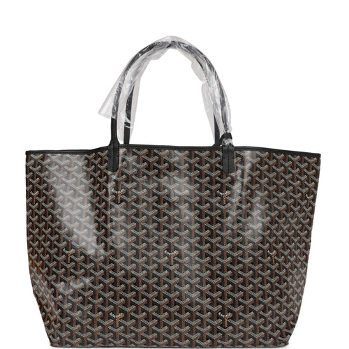 Goyard Goyardine Black St. Louis GM Tote Bag Silver hardware