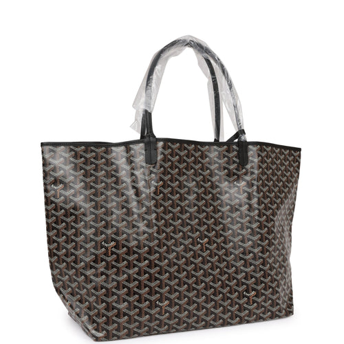 Goyard Goyardine Black St. Louis GM Tote Bag Silver hardware