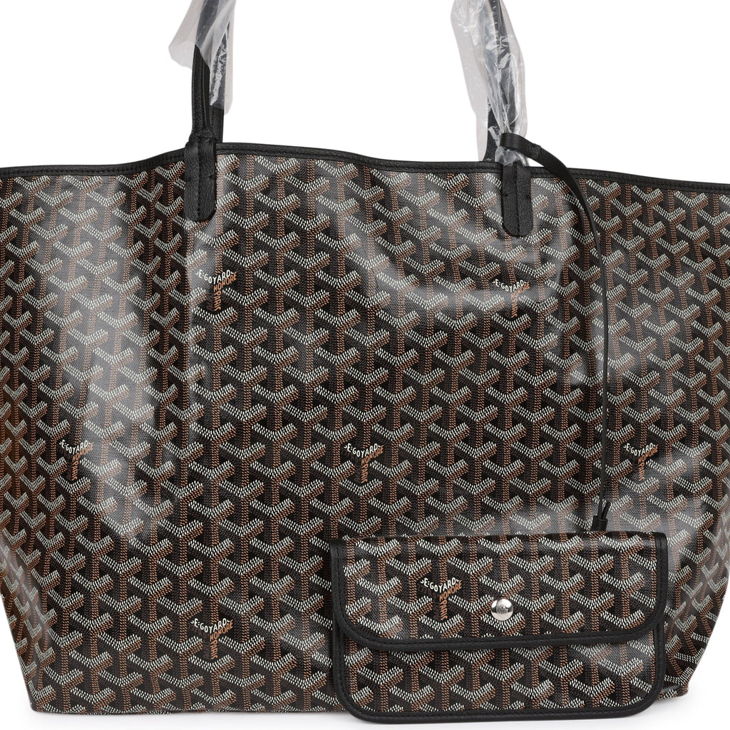 Goyard Goyardine Black St. Louis GM Tote Bag Silver Hardware – Madison  Avenue Couture