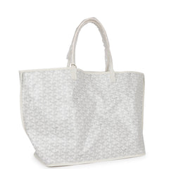 Goyard Goyardine White Anjou GM Reversible Tote Bag Silver Hardware