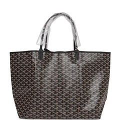Goyard Goyardine Black St. Louis GM Tote Bag Palladium hardware