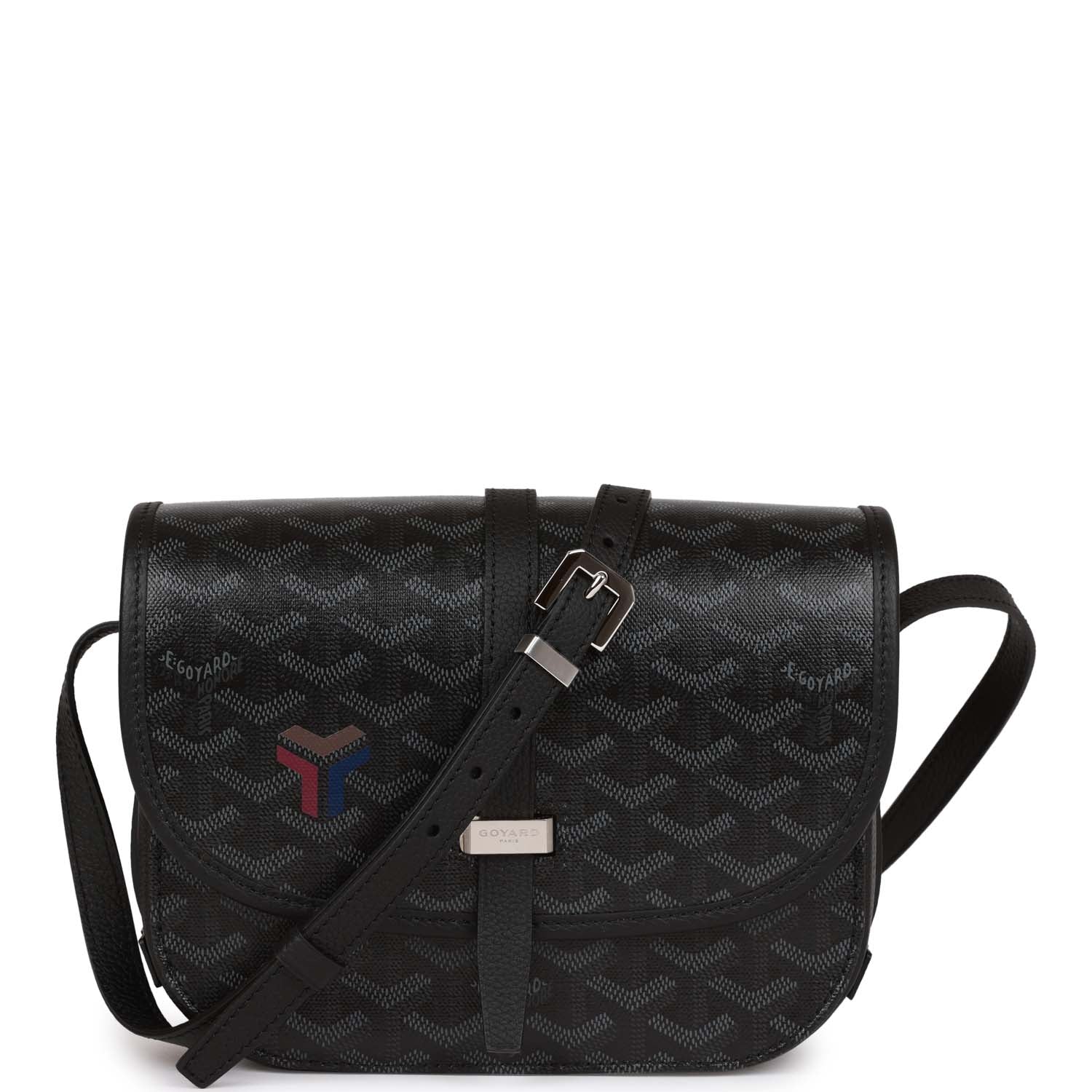 Goyard Belvedere PM Bag Jet Black Goyardine Canvas Silver Hardware ...