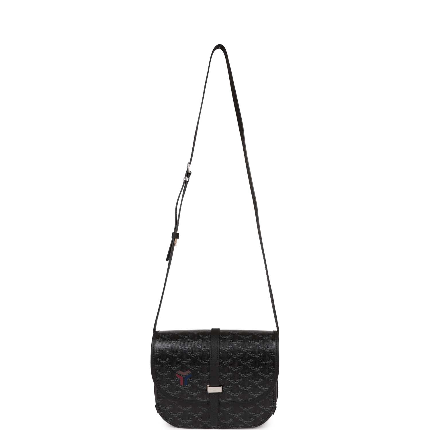 Goyard Belvedere PM Bag Jet Black Goyardine Canvas Silver Hardware ...