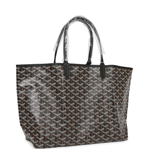 Goyard Goyardine Black St. Louis PM Tote Bag Palladium Hardware