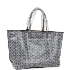 Goyard Goyardine Grey St. Louis PM Tote Bag Palladium Hardware