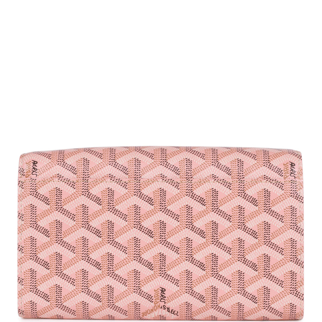 Goyard Goyardine Pink Varenne Continental Wallet Bag Palladium