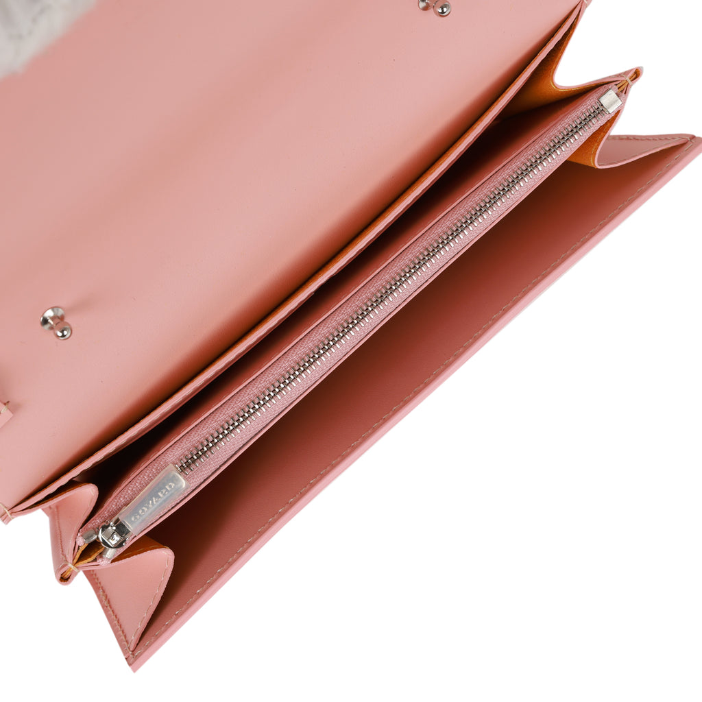 Goyard Goyardine Pink Varenne Continental Wallet Bag Palladium