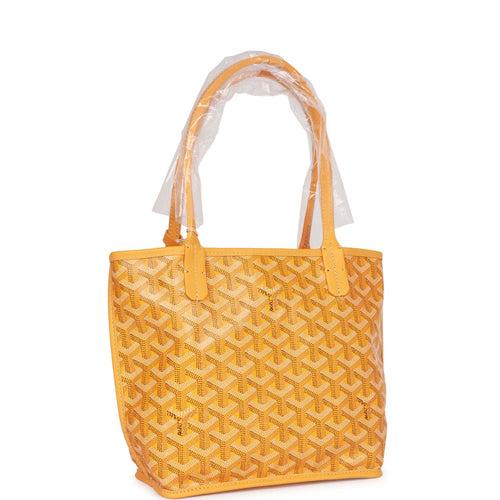 Goyard Goyardine Yellow Anjou Mini Bag Palladium Hardware