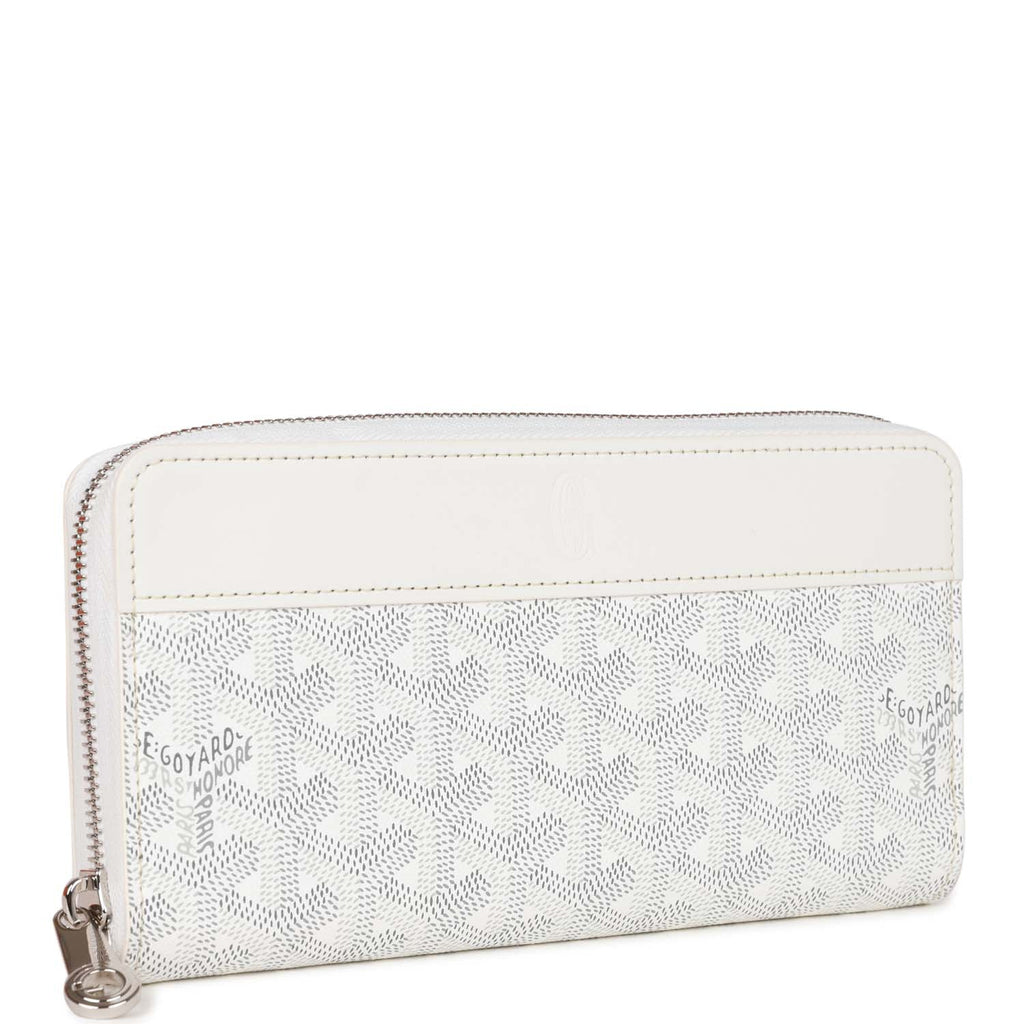 Goyard Goyardine White Matignon Wallet GM Palladium Hardware – Madison  Avenue Couture
