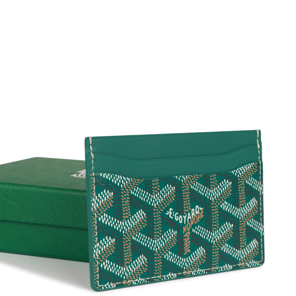 Goyard Goyardine Green Saint-Sulpice Card Wallet Goyard Goyardine Green Saint-Sulpice Card Wallet