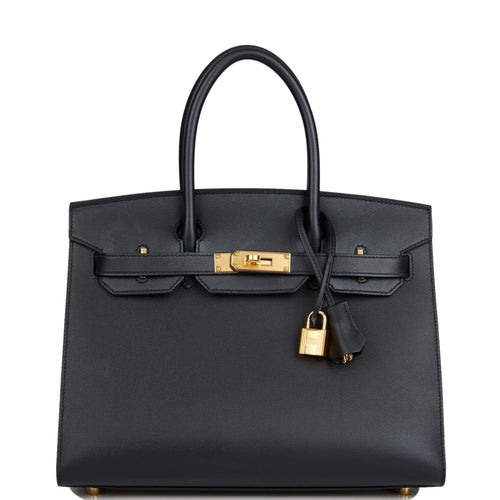Hermes Birkin Sellier 30 Black Madame Gold Hardware